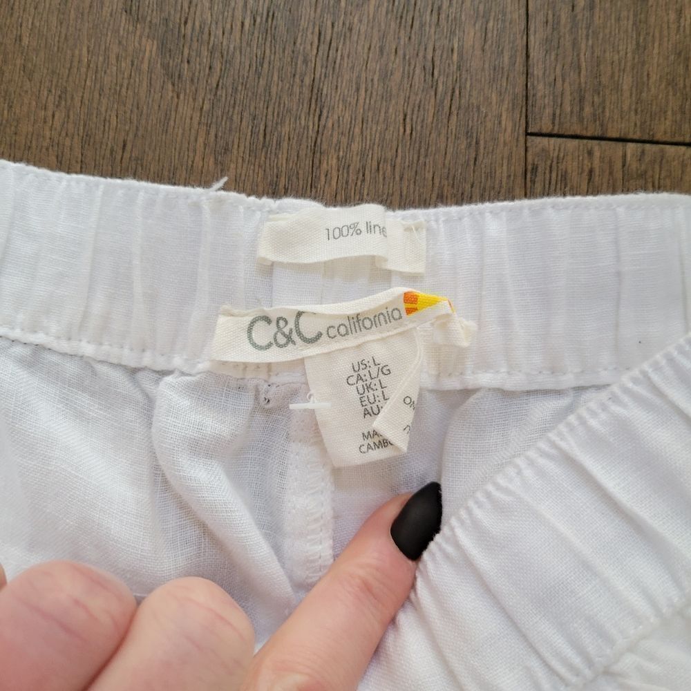 New C&C California linen pants size L - Picture 4 of 8